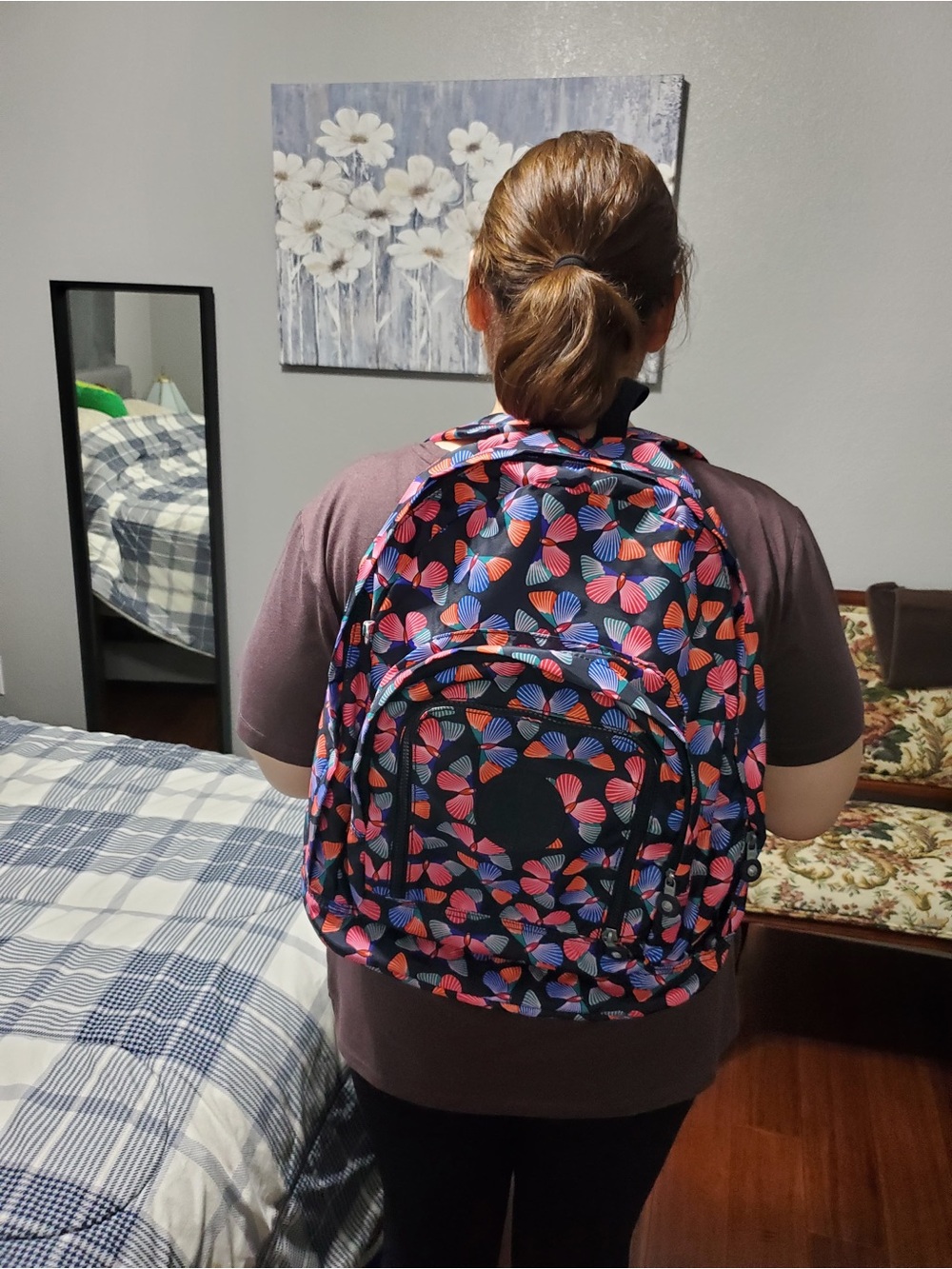 Kipling Multicolor Butterfly School Backpack - Picture 12 of 13